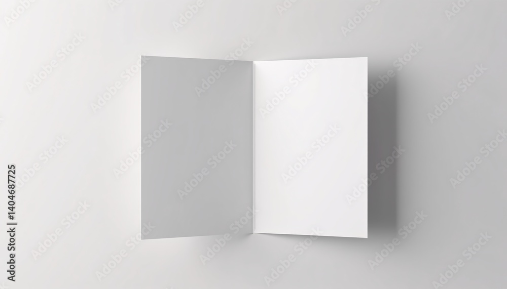 Folder mockup with slightly open flaps, clean lines Folder mockup with slightly open flaps, clean lines