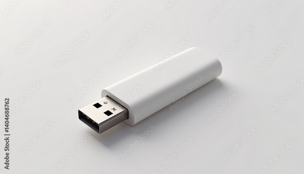 USB flash drive mockup, unplugged, soft plastic finish USB flash drive mockup, unplugged, soft plastic finish