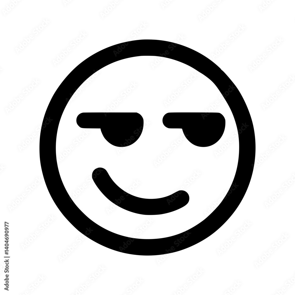 Smirking emoji icon expressing mischief and playfulness in design  