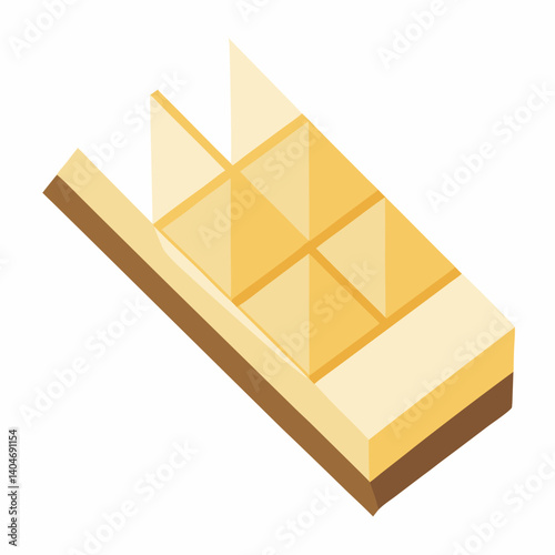 A single bar of chocolate displayed on a plain white background.