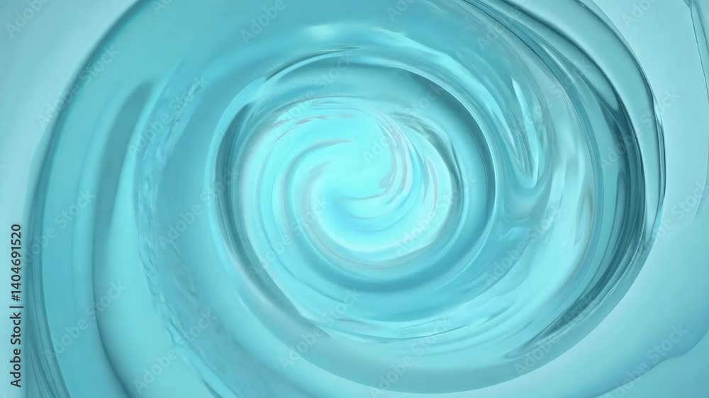 A smooth and glossy swirl of liquid resembling a turquoise vortex, abstract and hypnotic. 4k Video footage