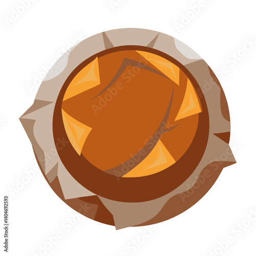 A chocolate ball wrapped in a shiny white wrapper, resting on a smooth surface.