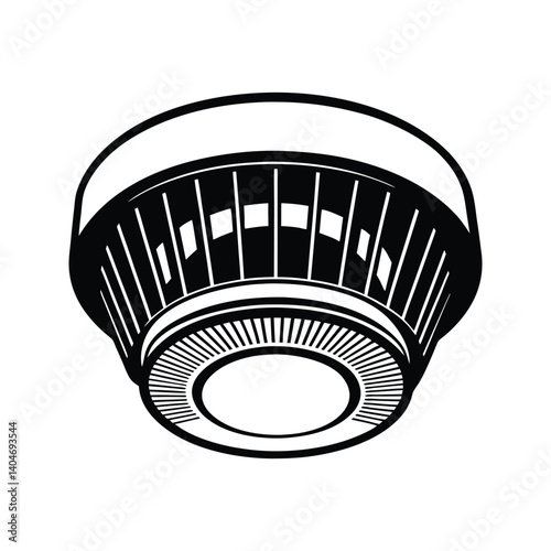 Smoke detector icon silhouette vector with white background for emergency