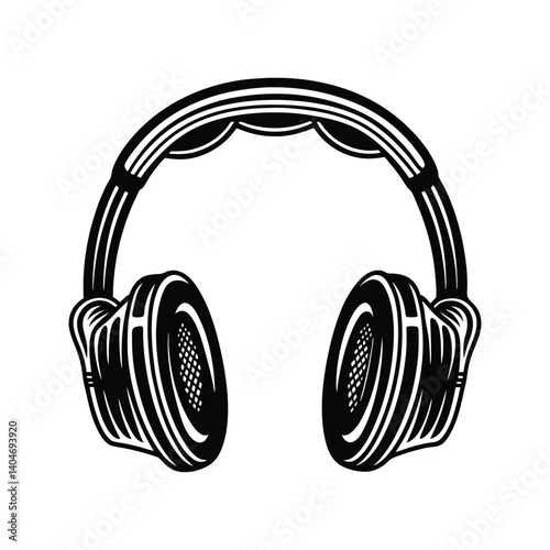 Sport headphone icon silhouette vector with white background for fitness