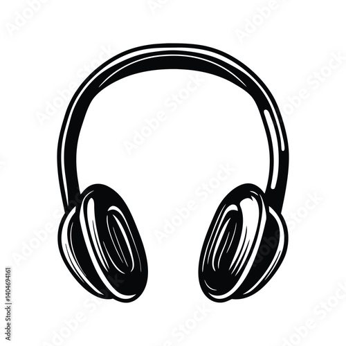 Sport or fitness headphone icon silhouette vector with white background for endurance