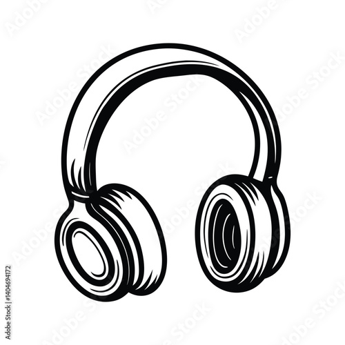 Sport or fitness headphone icon silhouette vector with white background for athletes