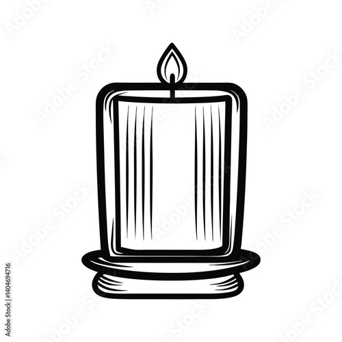 Taper candle icon silhouette vector with white background illustration
