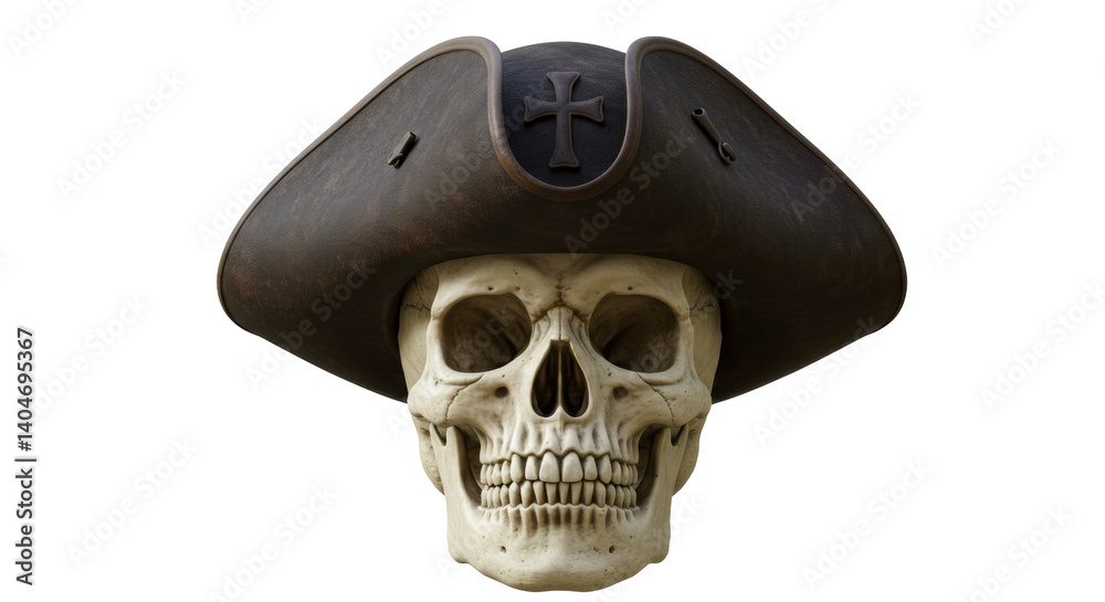 Obraz premium Isolated Pirate Skull with Hat