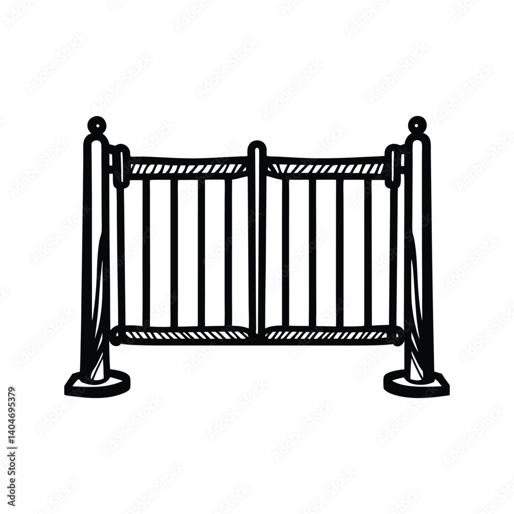Temporary event barricade icon silhouette vector with white background design Temporary event barricade icon silhouette vector with white background design