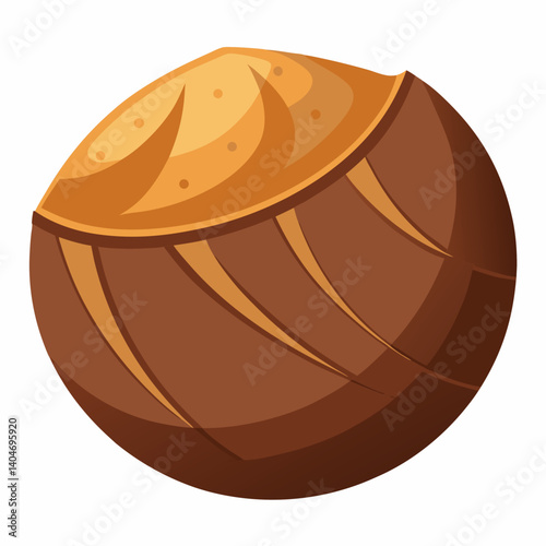 Nut shell isolated on a white background, showcasing its textured surface and natural color variations.