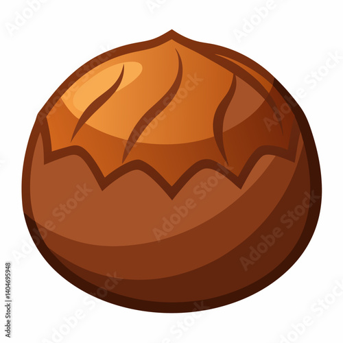 Nut shell isolated on a white background, showcasing its textured surface and natural color variations.