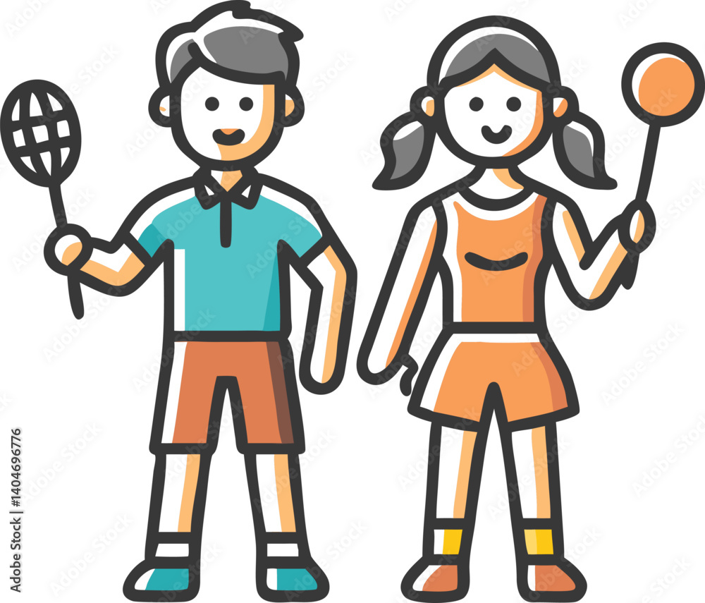 Mixed Doubles Badminton Vector Art – Male and Female Players in Action for Sports Designs & Merchandise Mixed Doubles Badminton Vector Art – Male and Female Players in Action for Sports Designs & Merchandise
