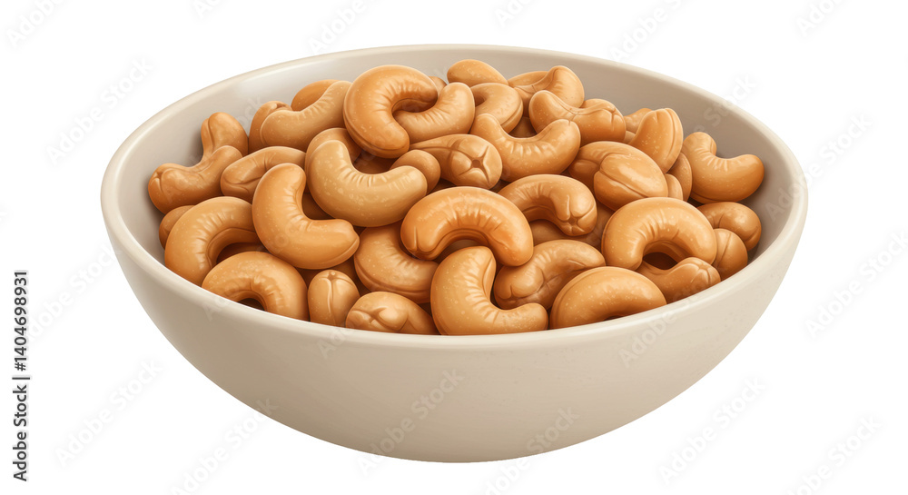 Isolated Bowl of Cashews Isolated Bowl of Cashews