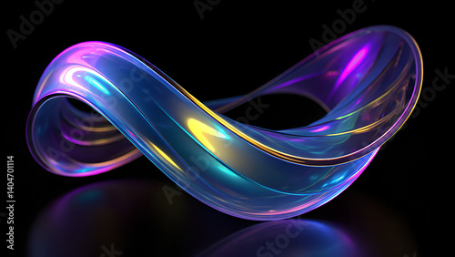 Fluid Neon Ribbon Art