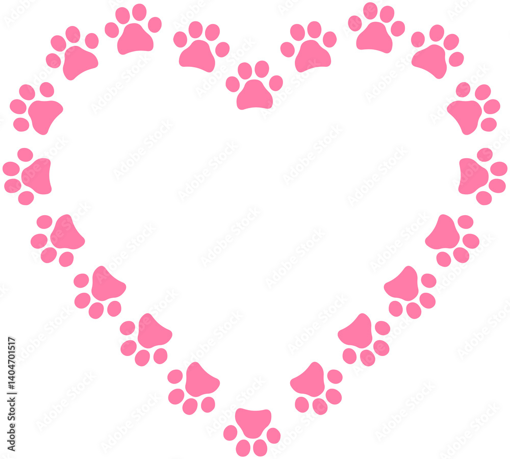Heart frame with paw footprint Heart frame with paw footprint