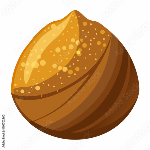 Chocolate ball adorned with shimmering golden icing, showcasing a rich and elegant dessert presentation.
