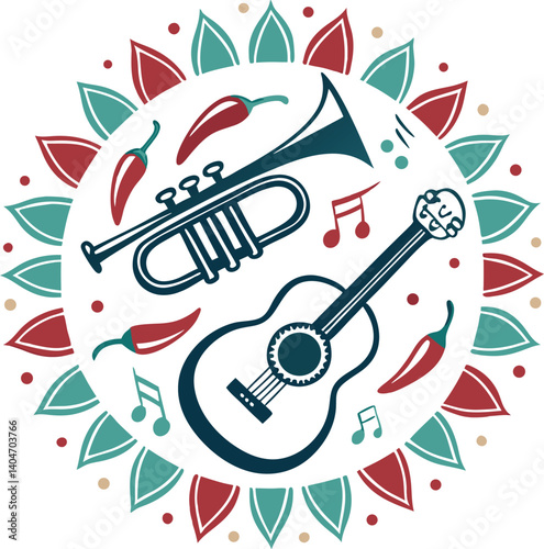 cinco de mayo logo mark illustration hand drawn