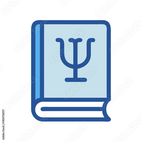 Psychology Book with Psi Symbol Icon Design