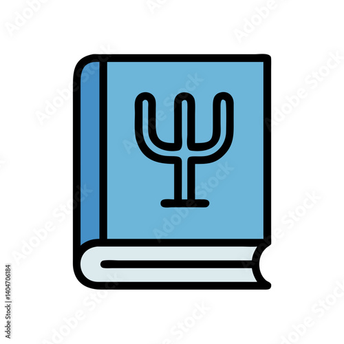 Psychology Book with Psi Symbol Icon Design