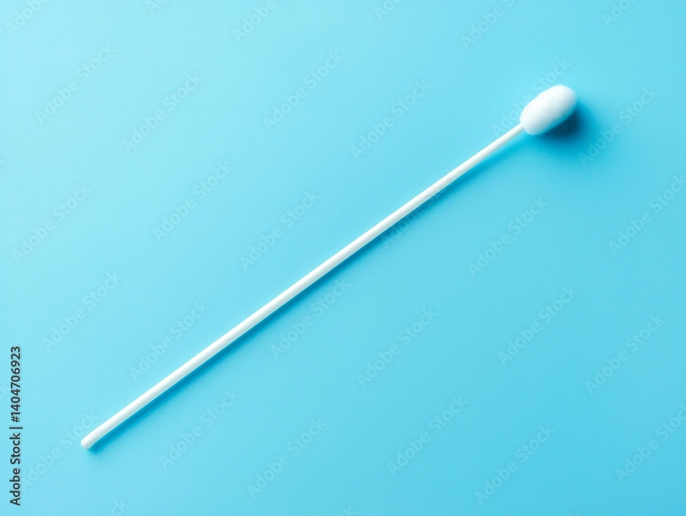 Cotton swab on blue Cotton swab on blue