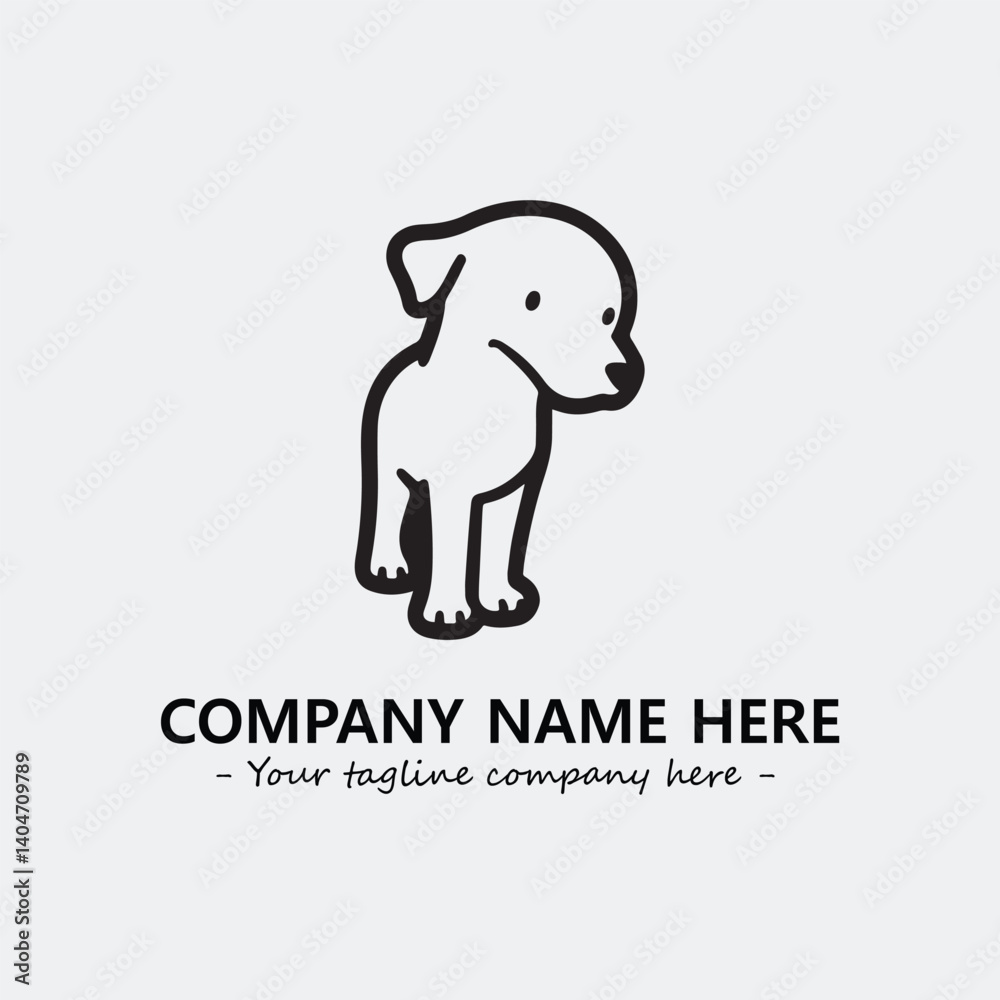 Fototapeta premium Dog illustration black and white for logo company vector image 