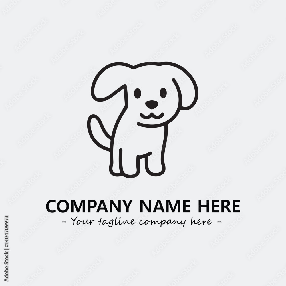 Fototapeta premium Dog illustration black and white for logo company vector image