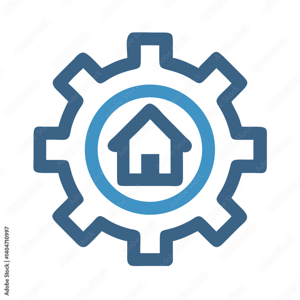 Real Estate Inside Gear Symbol Icon Design Real Estate Inside Gear Symbol Icon Design