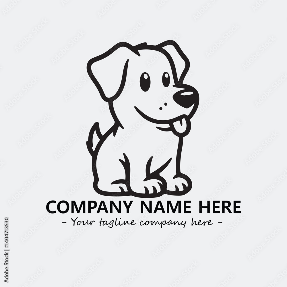 Fototapeta premium Dog illustration black and white for logo company vector image 