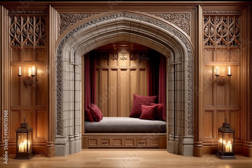 A gothic sleeper in a candlelit chamber with velvet curtains and heavy dreams