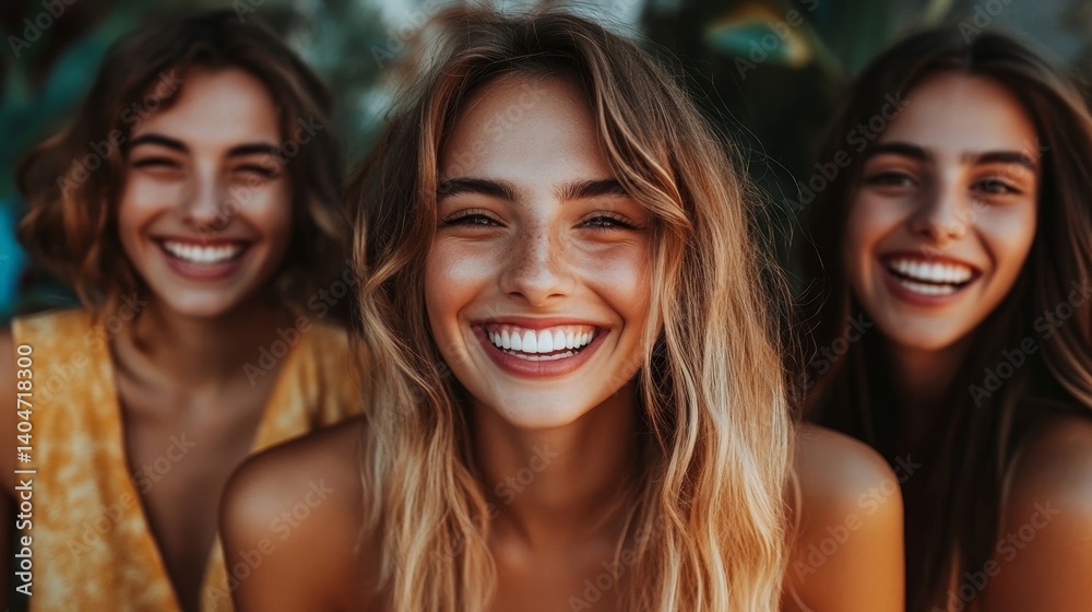 Group of happy friends hang out together, Generative AI Group of happy friends hang out together, Generative AI