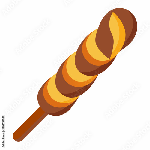 Chocolate ice cream stick on a plain white background, showcasing its rich color and smooth texture.
