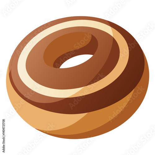 A single donut with a glazed surface placed on a plain white background.