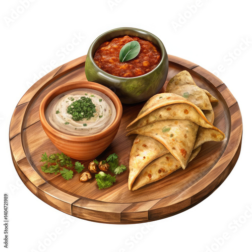 arabic shaurama with sauce on a wooden board