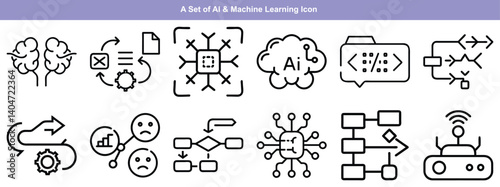 Cognitive Computing Icon – Artificial Intelligence, Machine Learning, Neural Networks & Smart Analysis