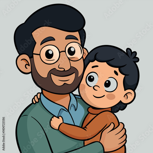 Dad and Child Sharing a Tender Moment of Love