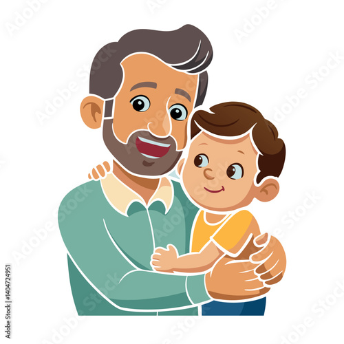 Father's Affection and a Loving Embrace with His Child
