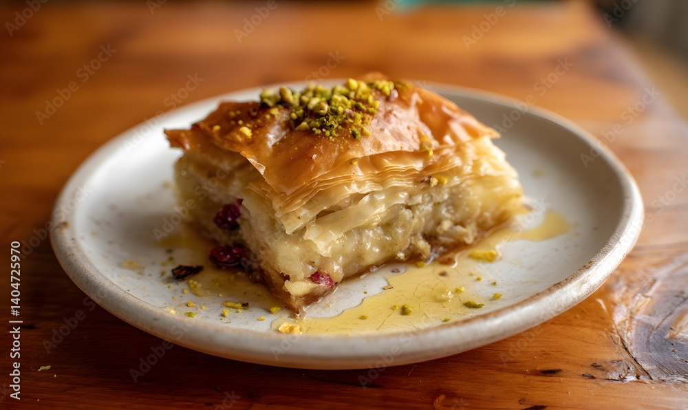 Baklava with a thin layer of filo, Generative AI Baklava with a thin layer of filo, Generative AI
