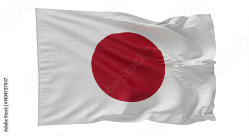 Waving flag of Japan in motion against white background displaying national identity and patriotism representing the country and its people Free Download Waving flag of Japan in motion against white background displaying national identity and patriotism representing the country and its people - GFXLoad