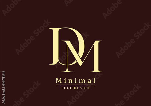 simple and clean DM initials logo design.