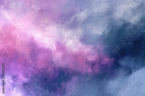 A captivating abstract art piece, reminiscent of a soft, dreamy sky with a delicate blend of pink, purple, and blue hues, creating a sense of serenity and wonder.