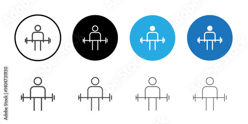 Dead lift icon Symbol line set