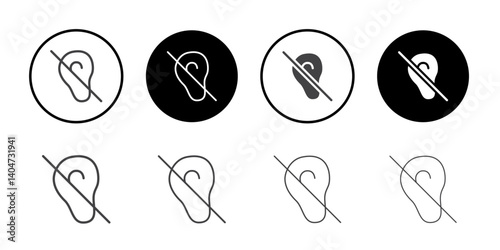 Deaf icon Symbol line set