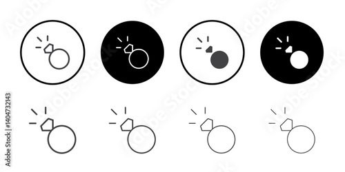 Diamond ring icon Symbol line set