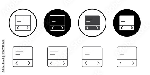 Horizontal scrolling text icon Symbol line set