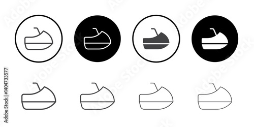 Jetski icon Symbol line set