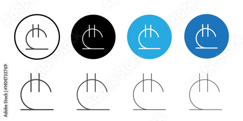 Lari icon Symbol line set