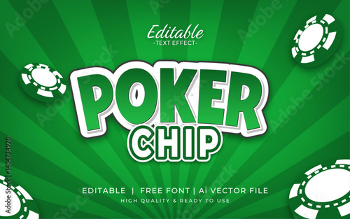 poker editable text effect - poker green table