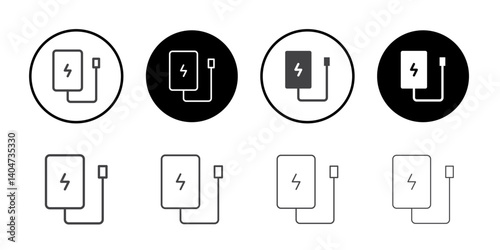 Power bank icon Symbol line set
