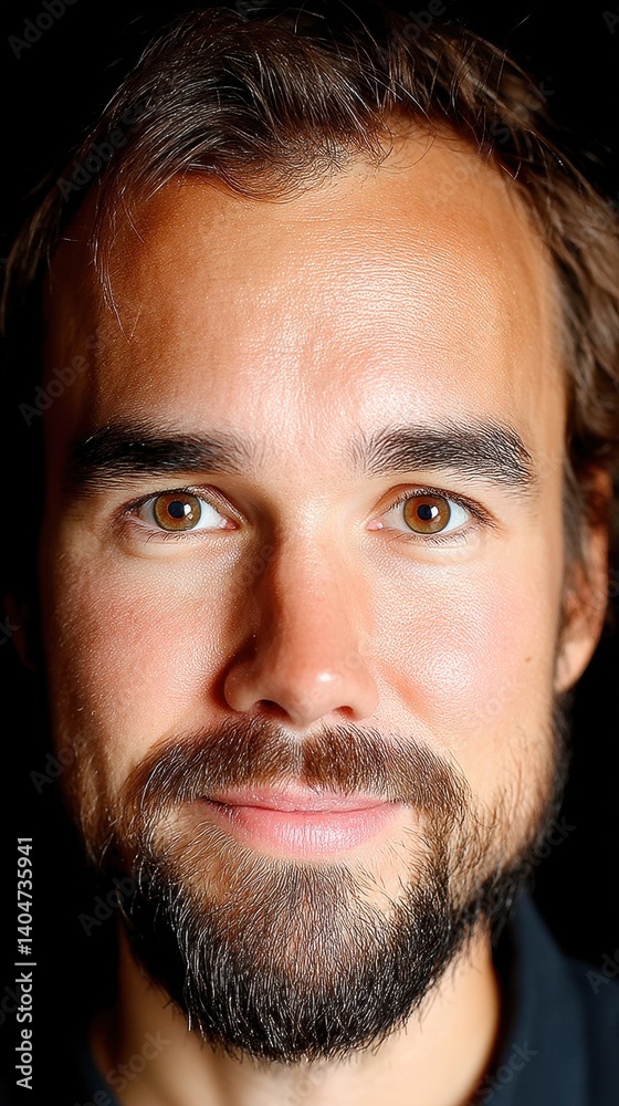 Obraz premium Elegant Close-Up Portrait of a Man with Realistic Features and Captivating Expression