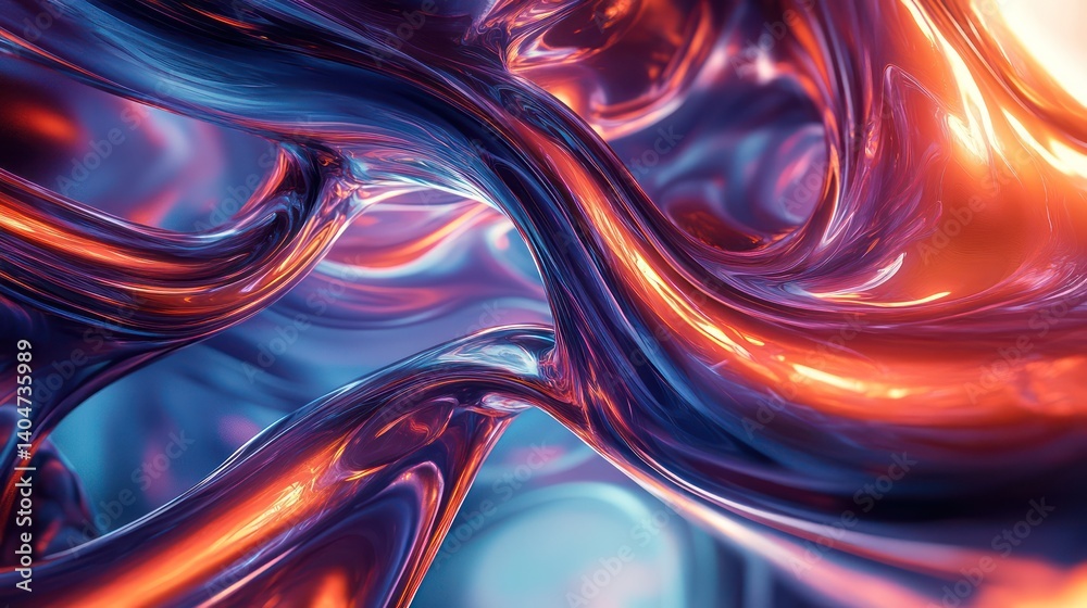 Obraz premium A liquid-like structure in constant transformation, ultra-detailed surfaces shifting with smooth, organic curves, professional cinematic lighting adding dimensional depth